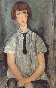 Amedeo Modigliani Young Woman in a Striped Blouse (mk39) oil painting on canvas